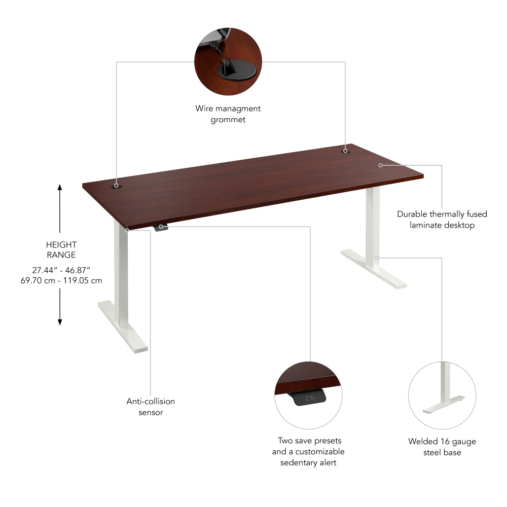 Move 60 Series 72W x 30D Electric Height Adjustable Standing Desk