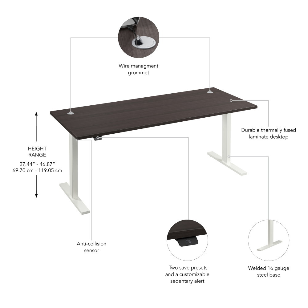 Move 60 Series 72W x 30D Electric Height Adjustable Standing Desk