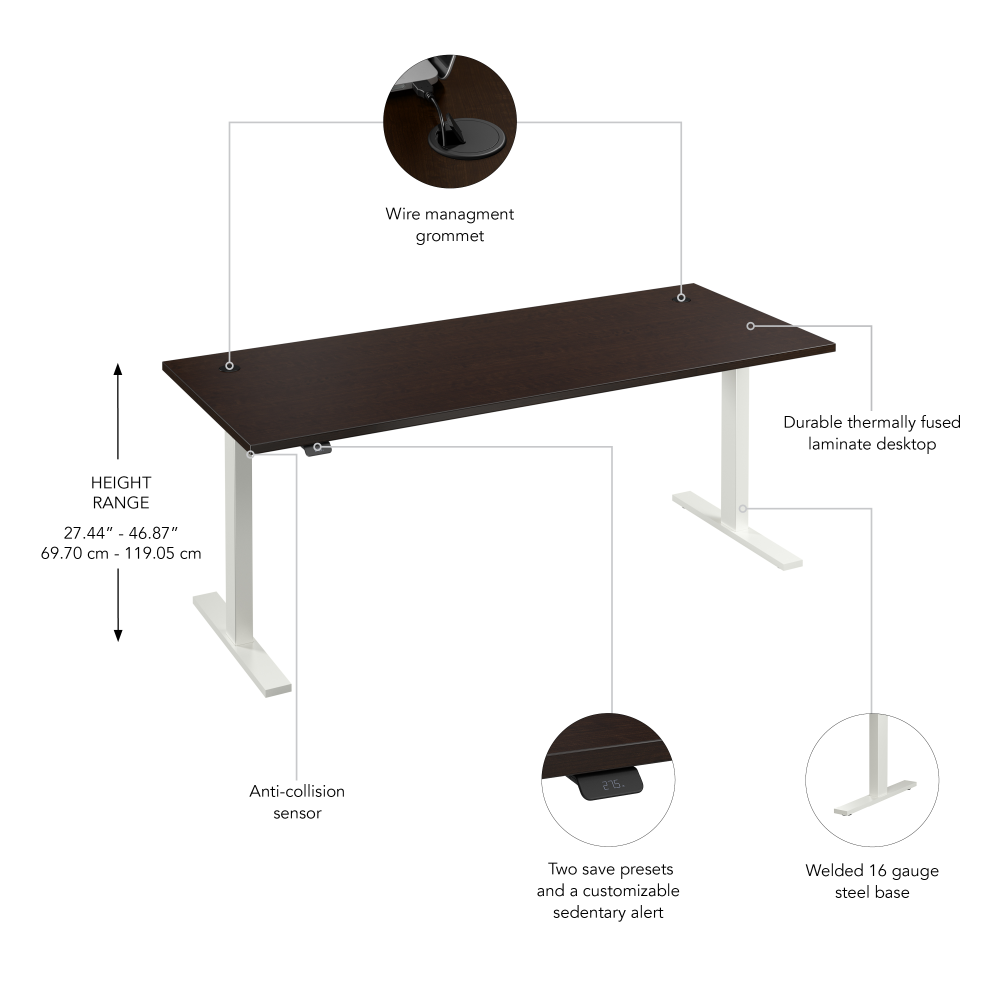 Move 60 Series 72W x 30D Electric Height Adjustable Standing Desk