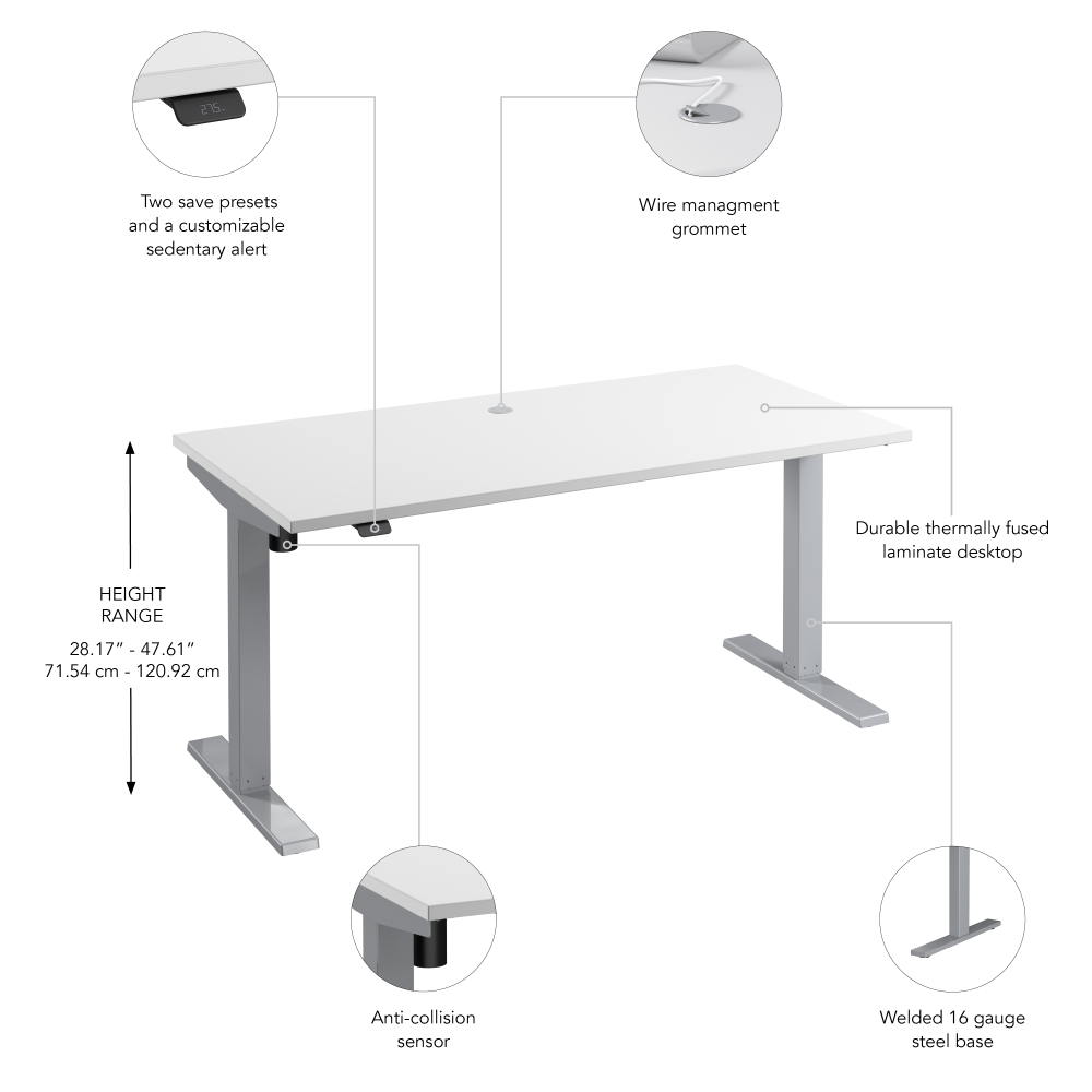 Move 40 Series 60W x 30D Electric Height Adjustable Standing Desk