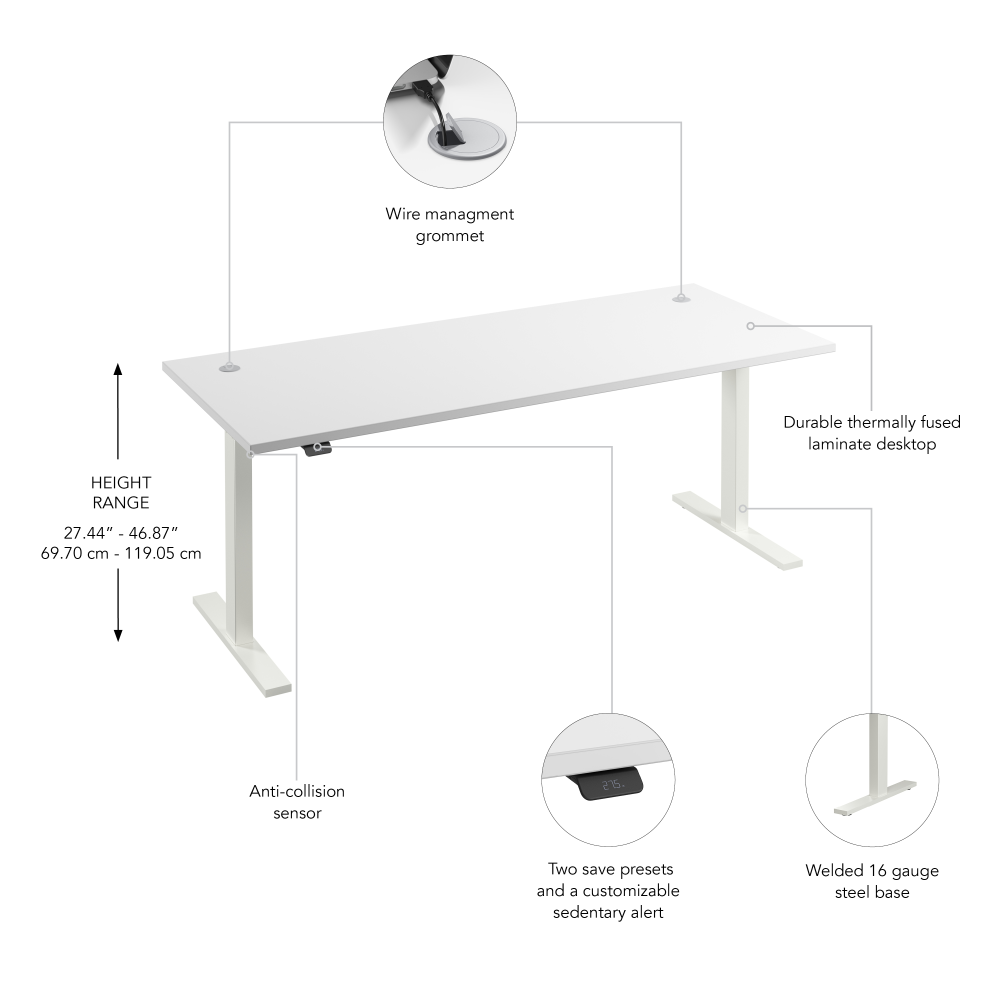 Move 60 Series 72W x 30D Electric Height Adjustable Standing Desk