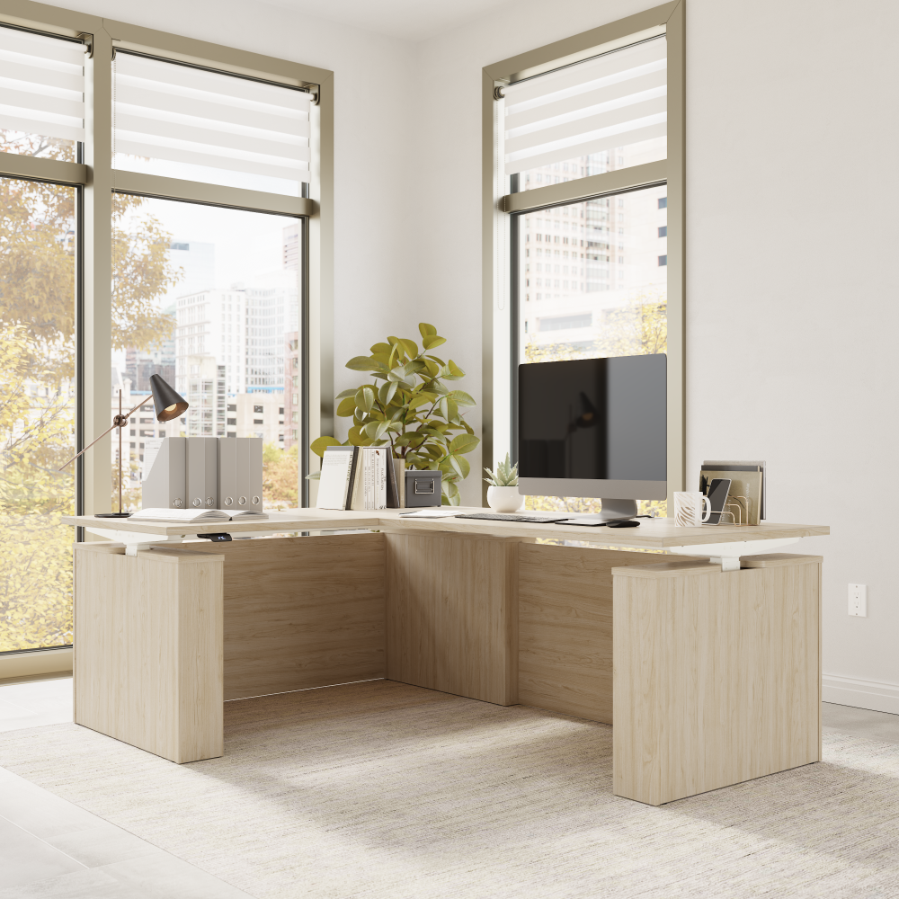 Stratus 60W x 78D Electric Height Adjustable L Shaped Standing Desk