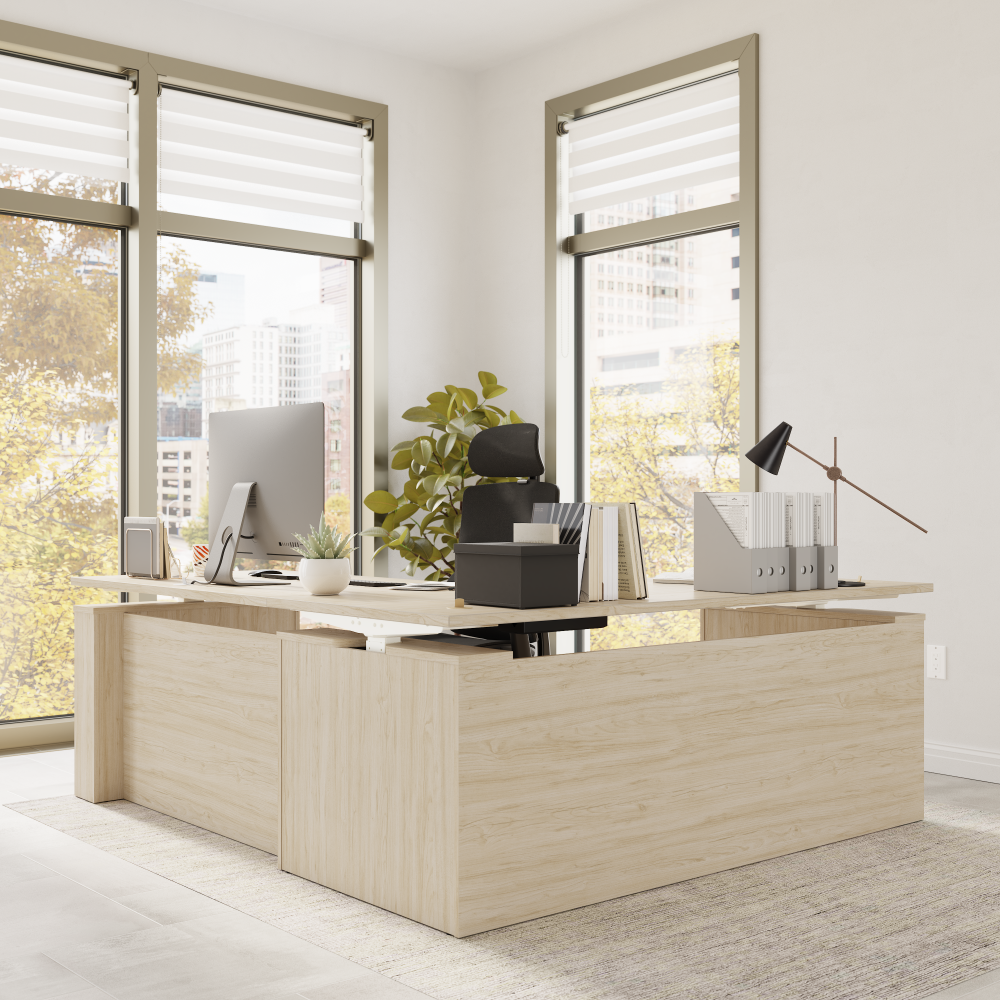 Stratus 72W x 78D Electric Height Adjustable L Shaped Standing Desk