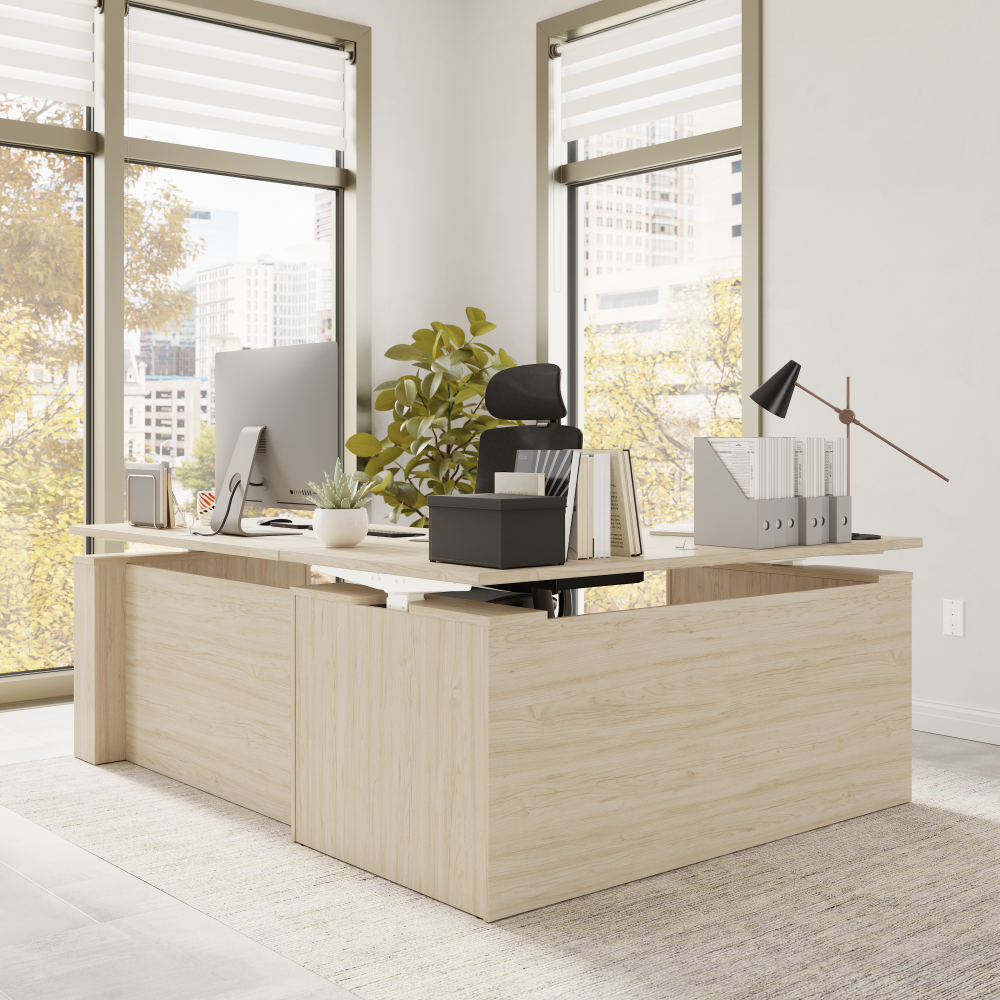 Stratus 60W x 78D Electric Height Adjustable L Shaped Standing Desk