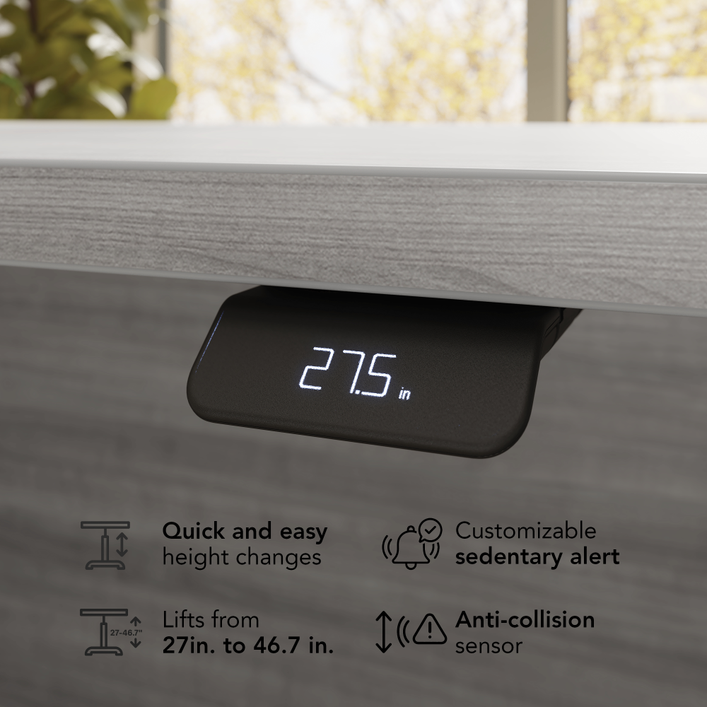 Stratus 60W x 78D Electric Height Adjustable L Shaped Standing Desk