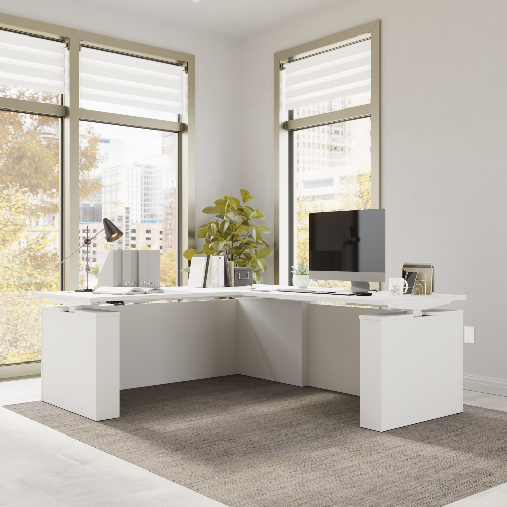 Stratus 72W x 78D Electric Height Adjustable L Shaped Standing Desk