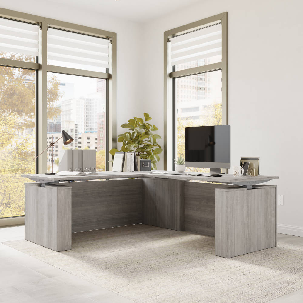 Stratus 72W x 78D Electric Height Adjustable L Shaped Standing Desk