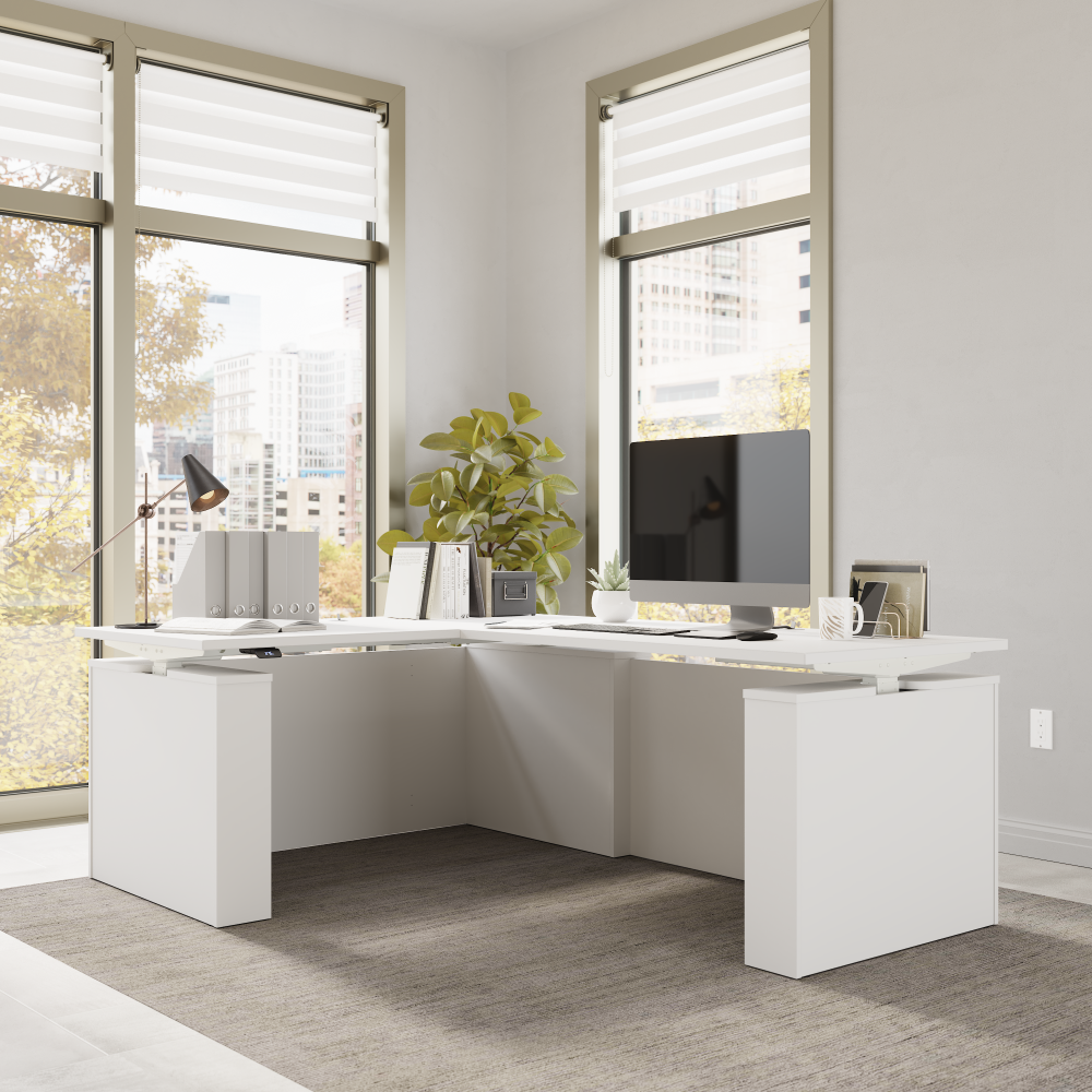 Stratus 60W x 78D Electric Height Adjustable L Shaped Standing Desk