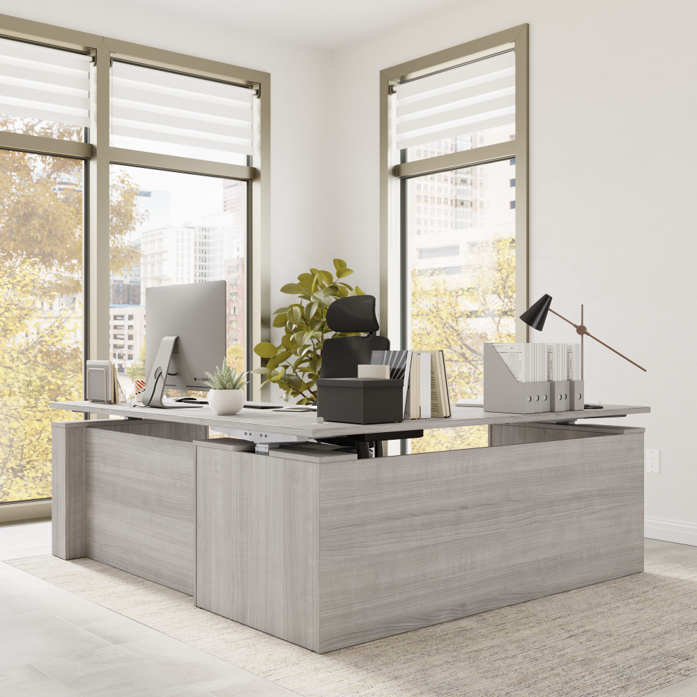 Stratus 72W x 78D Electric Height Adjustable L Shaped Standing Desk