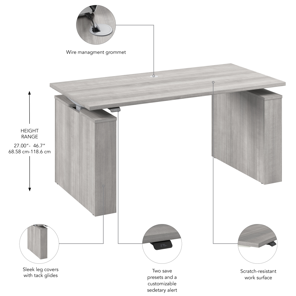 Stratus 60W x 30D Electric Height Adjustable Standing Desk