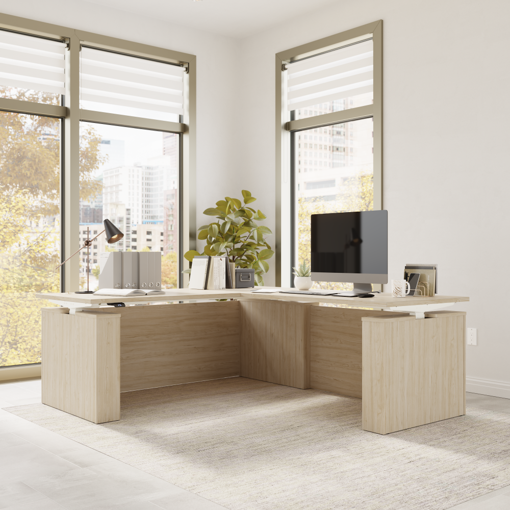 Stratus 72W x 78D Electric Height Adjustable L Shaped Standing Desk