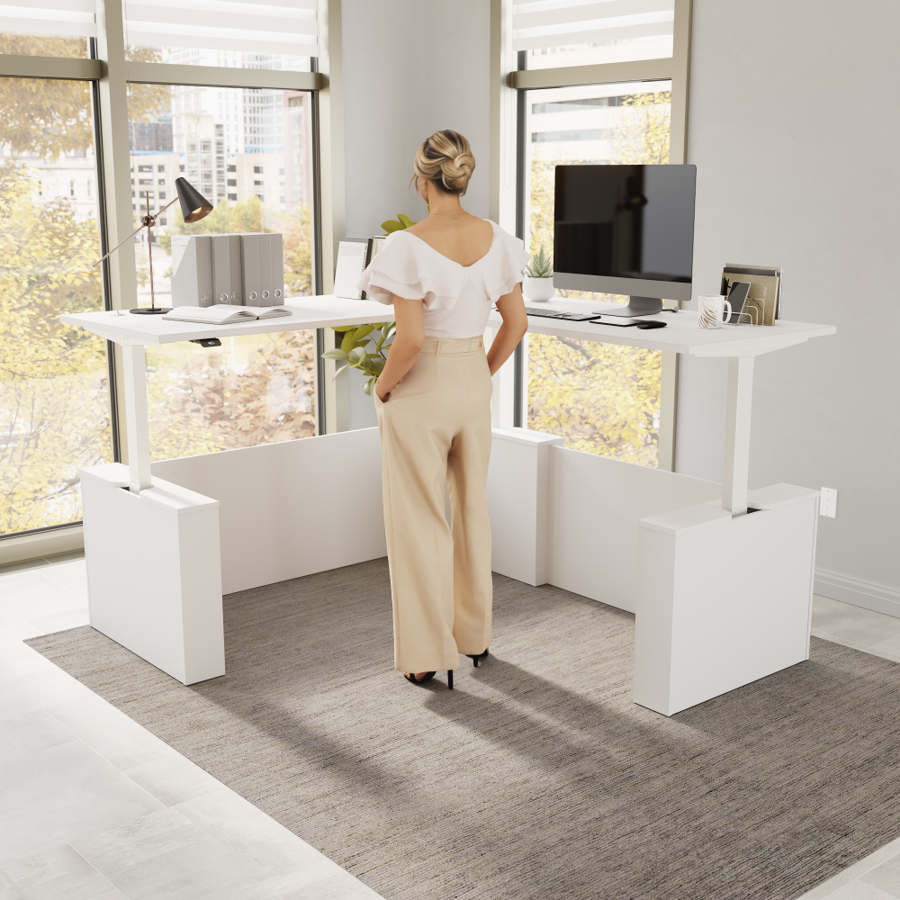 Stratus 72W x 78D Electric Height Adjustable L Shaped Standing Desk