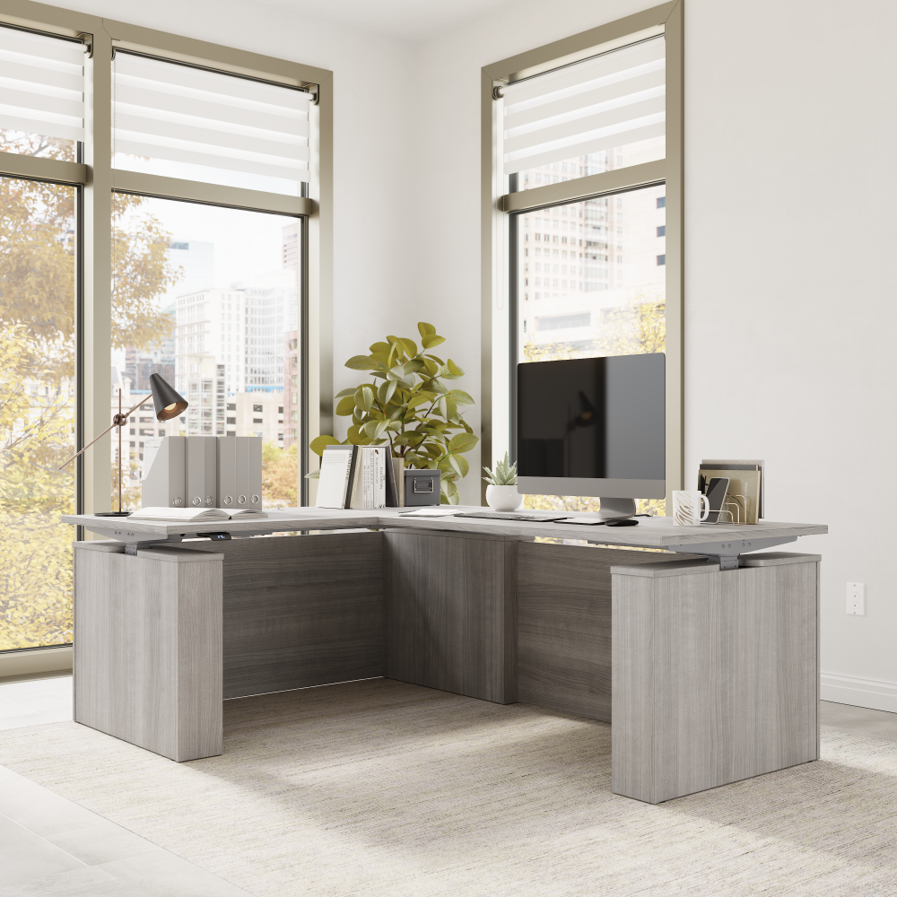 Stratus 60W x 78D Electric Height Adjustable L Shaped Standing Desk