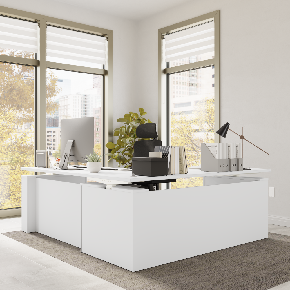 Stratus 72W x 78D Electric Height Adjustable L Shaped Standing Desk