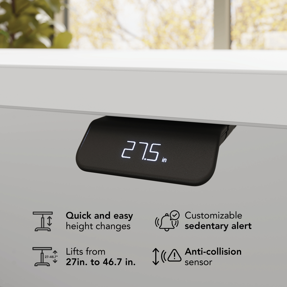 Stratus 60W x 78D Electric Height Adjustable L Shaped Standing Desk